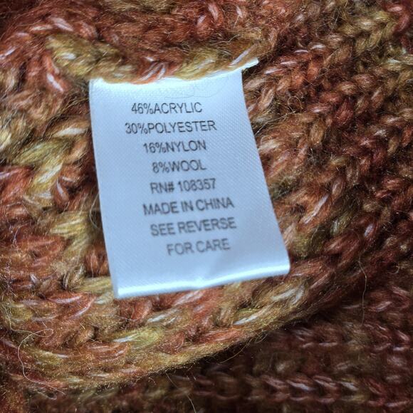 Evereve Sweater Womens Small Brown Orange Tillie Ombre Space Dye Crewneck Knit - Picture 12 of 13